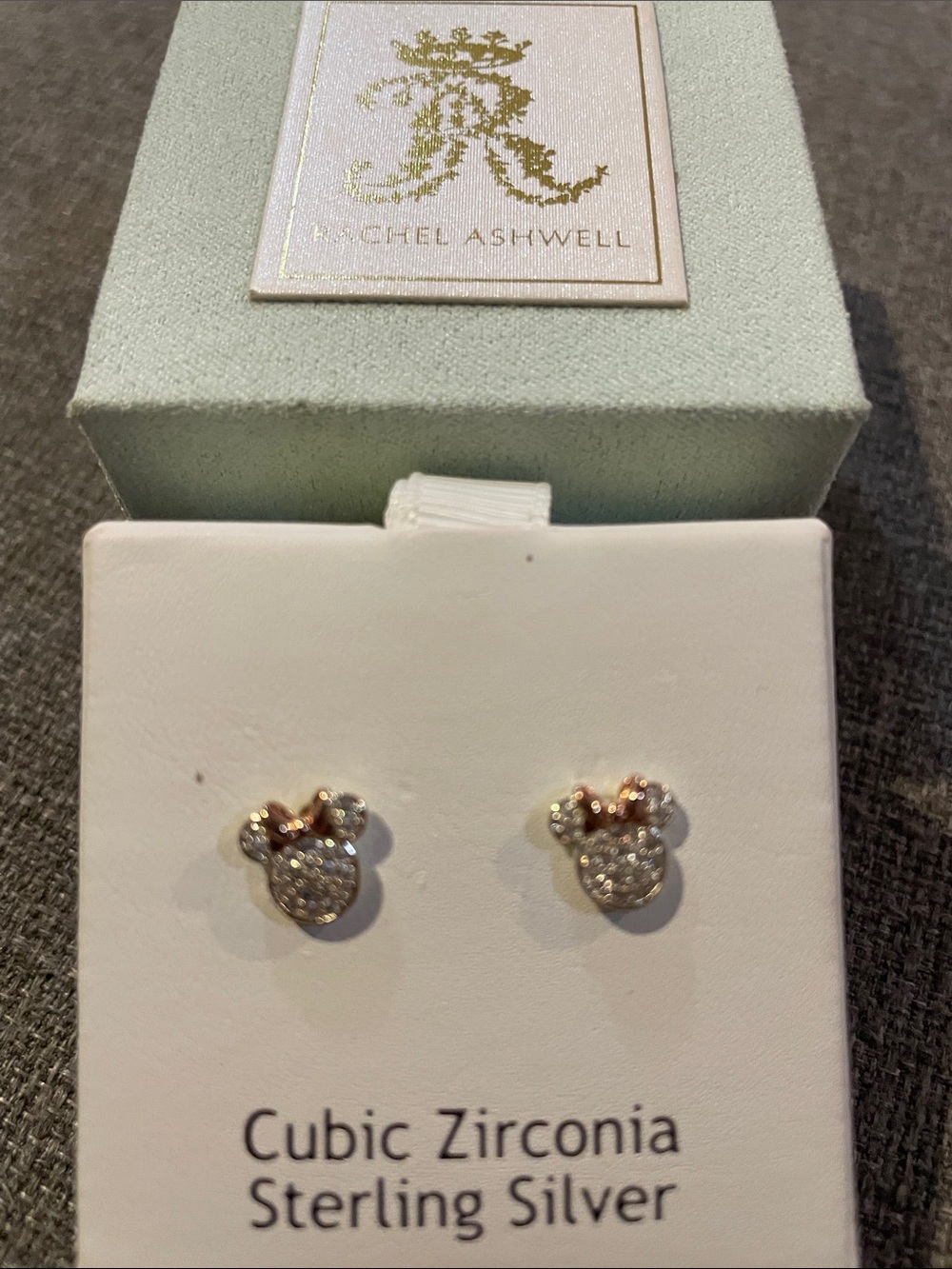 Rachel Ashwell Minnie Mouse Disney Cubic zirconia Sterling Silver Earrings